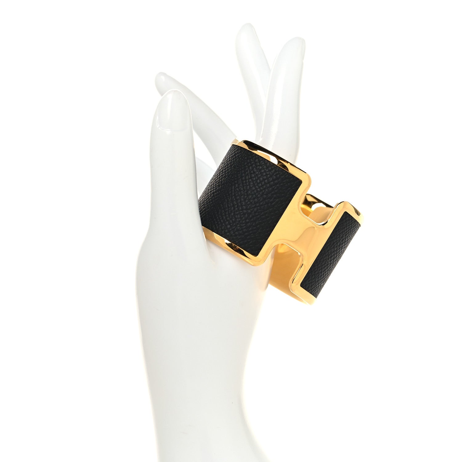Hermes Epsom Olympe Cuff Bracelet Black 2 of 4