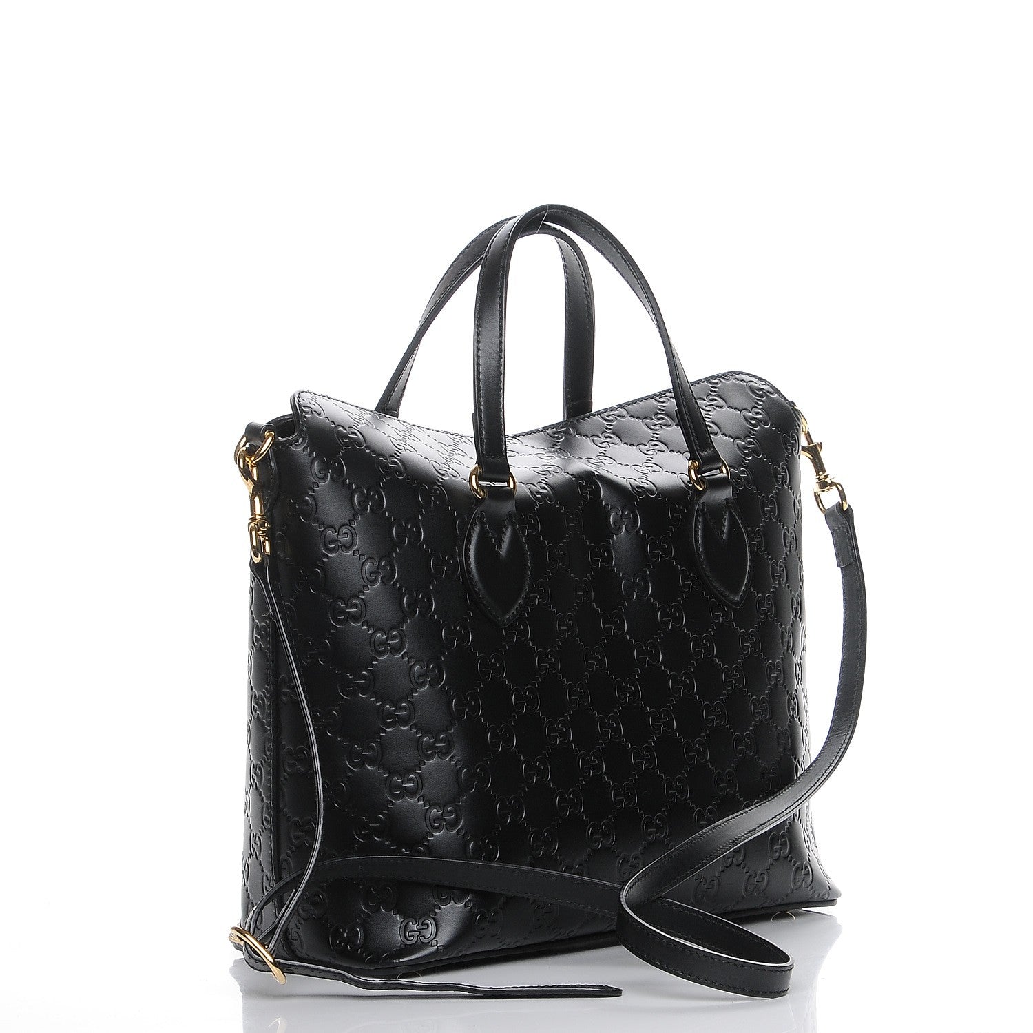 Gucci Guccissima Medium Signature Top Handle Bag Black 4 of 8