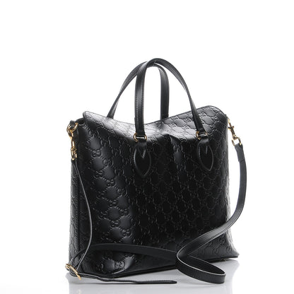 Gucci Guccissima Medium Signature Top Handle Bag Black 4 of 8