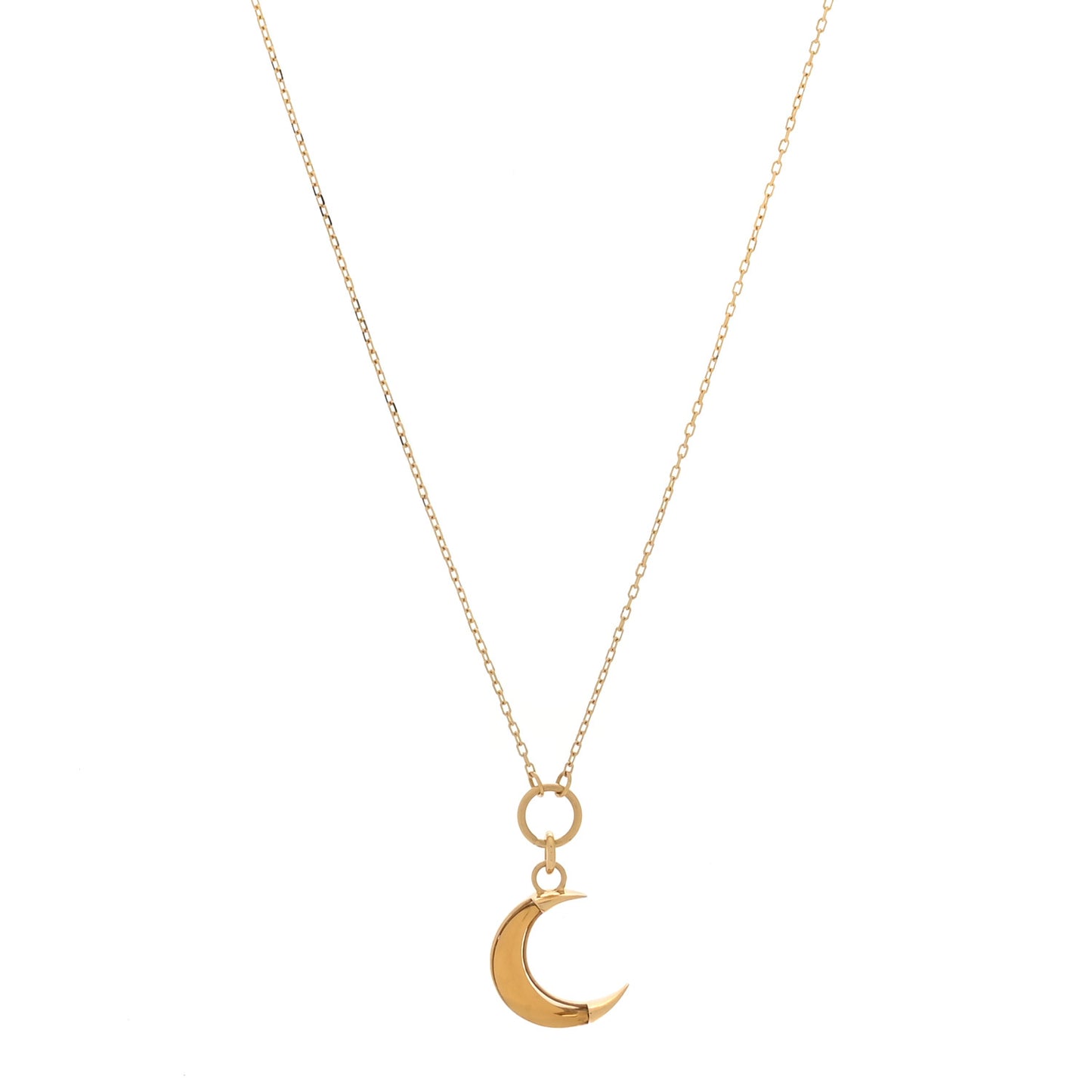 18K Yellow Gold Champagne Citrine Crescent Karma Necklace