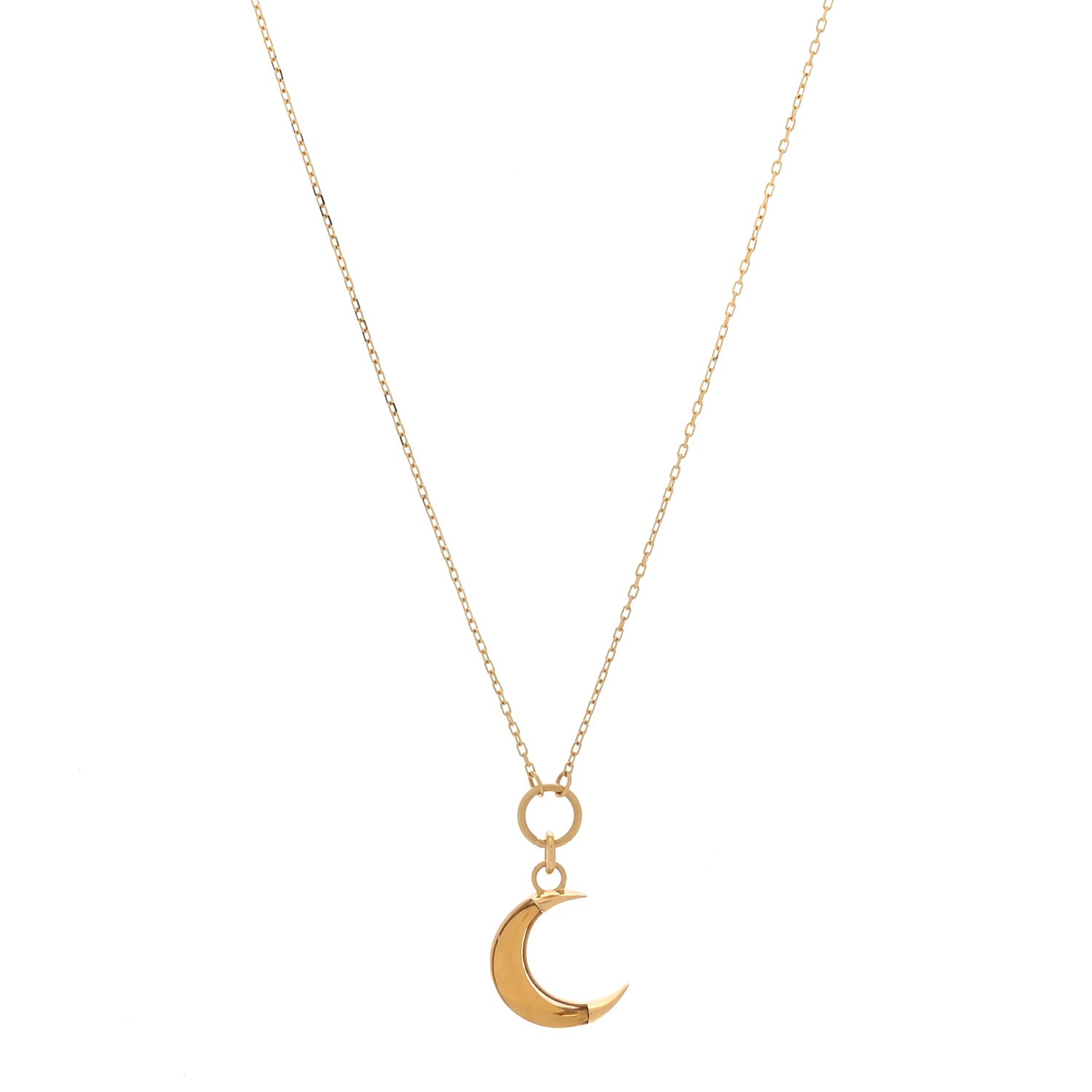 Foundrae 18K Yellow Gold Champagne Citrine Crescent Karma Necklace 1 of 6