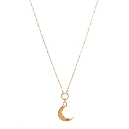 Foundrae 18K Yellow Gold Champagne Citrine Crescent Karma Necklace 1 of 6