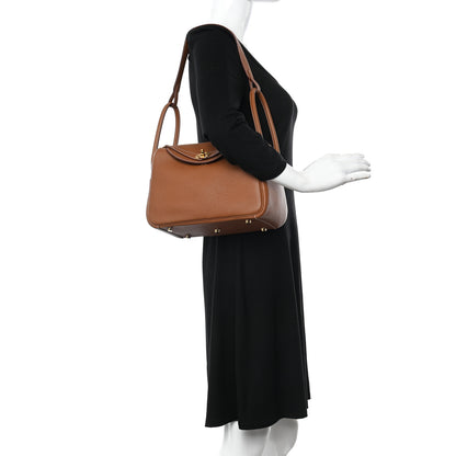 Hermes Taurillon Clemence Lindy 26 Gold 2 of 11