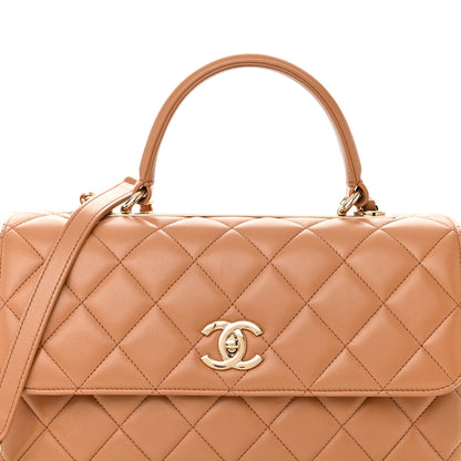 Chanel Lambskin Quilted Medium Trendy CC Flap Dual Handle Bag Camel 9 of 13