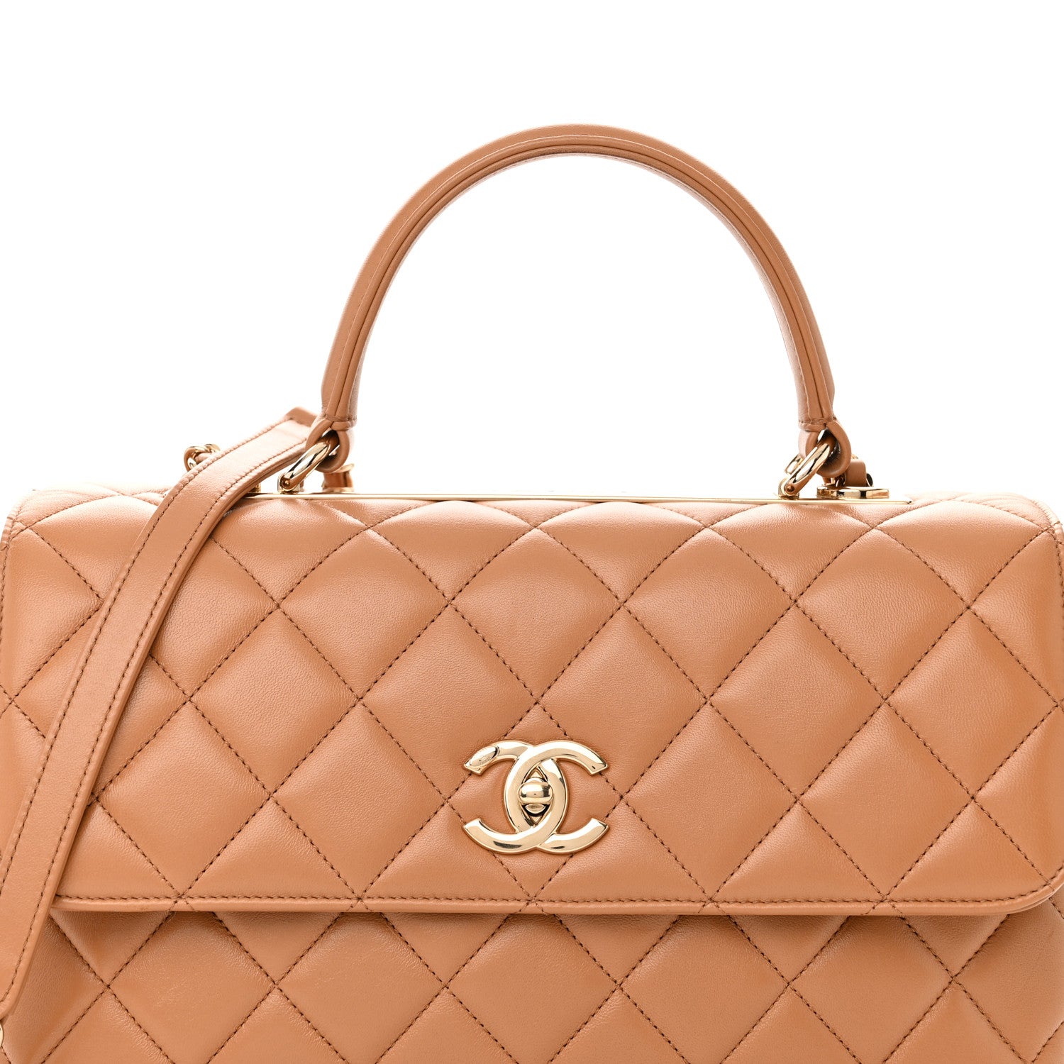 Chanel Lambskin Quilted Medium Trendy CC Flap Dual Handle Bag Camel 9 of 13