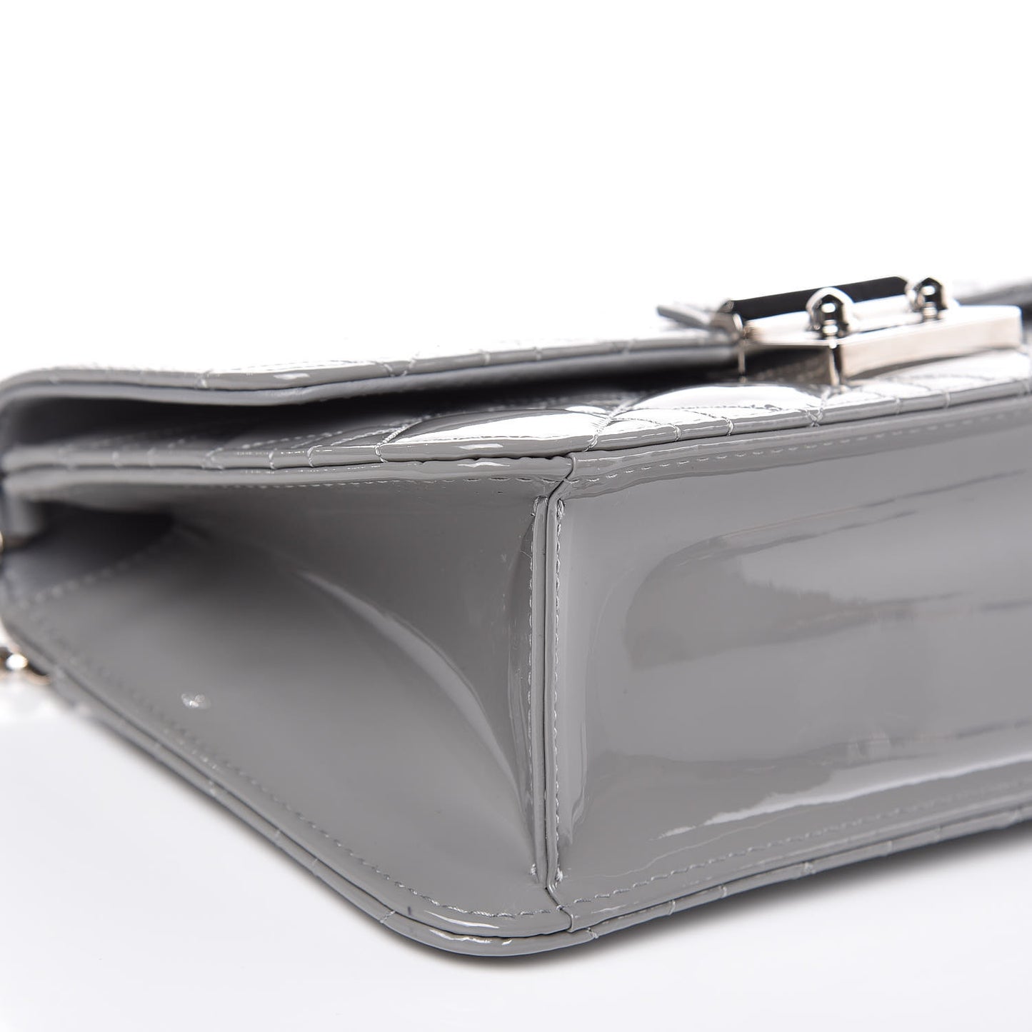 Patent Cannage Miss Dior Promenade Pouch Grey