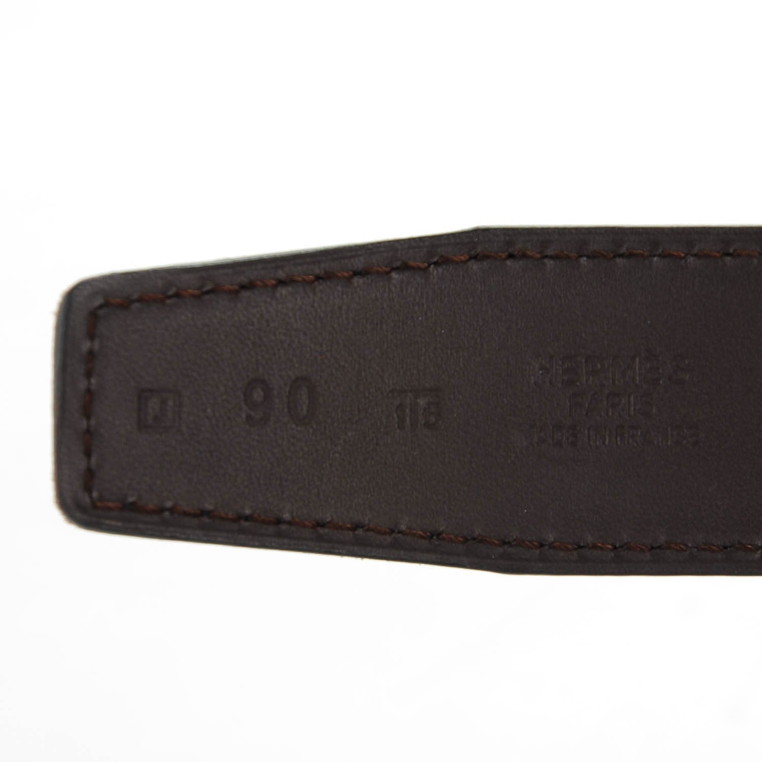 Hermes Box Chamonix 32mm H Belt 90 Black Chocolate 4 of 6