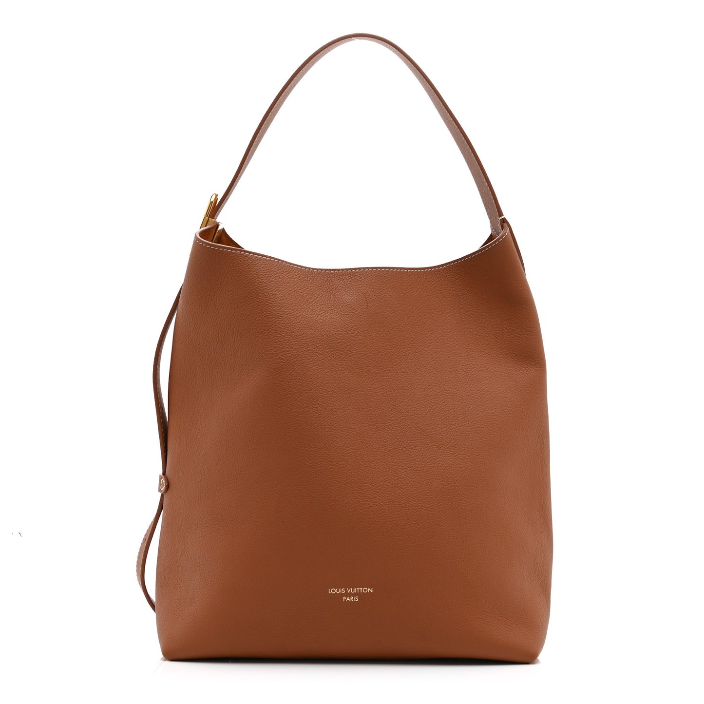 Grained Calfskin Low Key Hobo MM Cognac