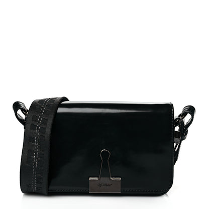 Off-White Patent Mirror Binder Clip Bag Black 1 of 10