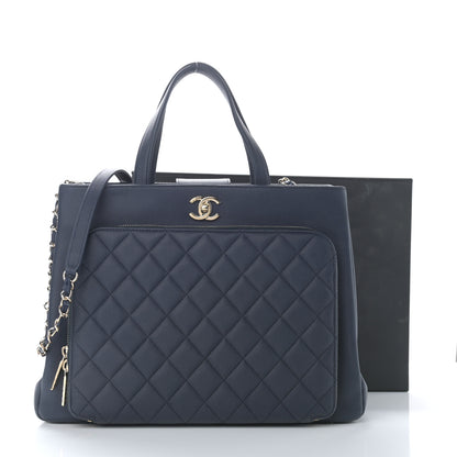 Chanel Caviar Quilted Large Business Affinity Shopping Bag Navy 14 of 14