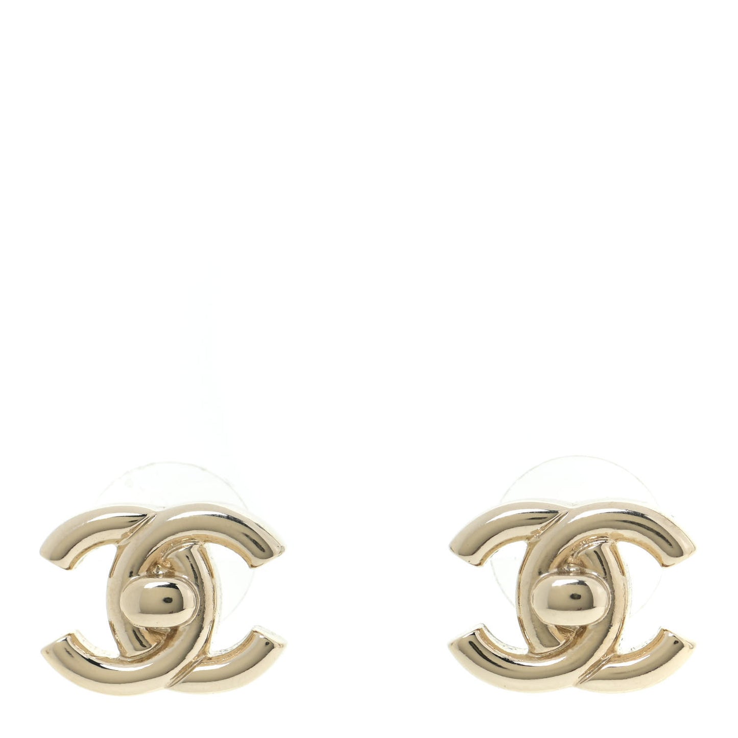 Metal CC Turnlock Earrings Gold