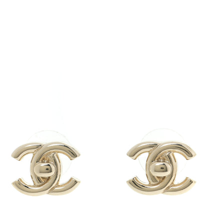 Chanel Metal CC Turnlock Earrings Gold 1 of 5