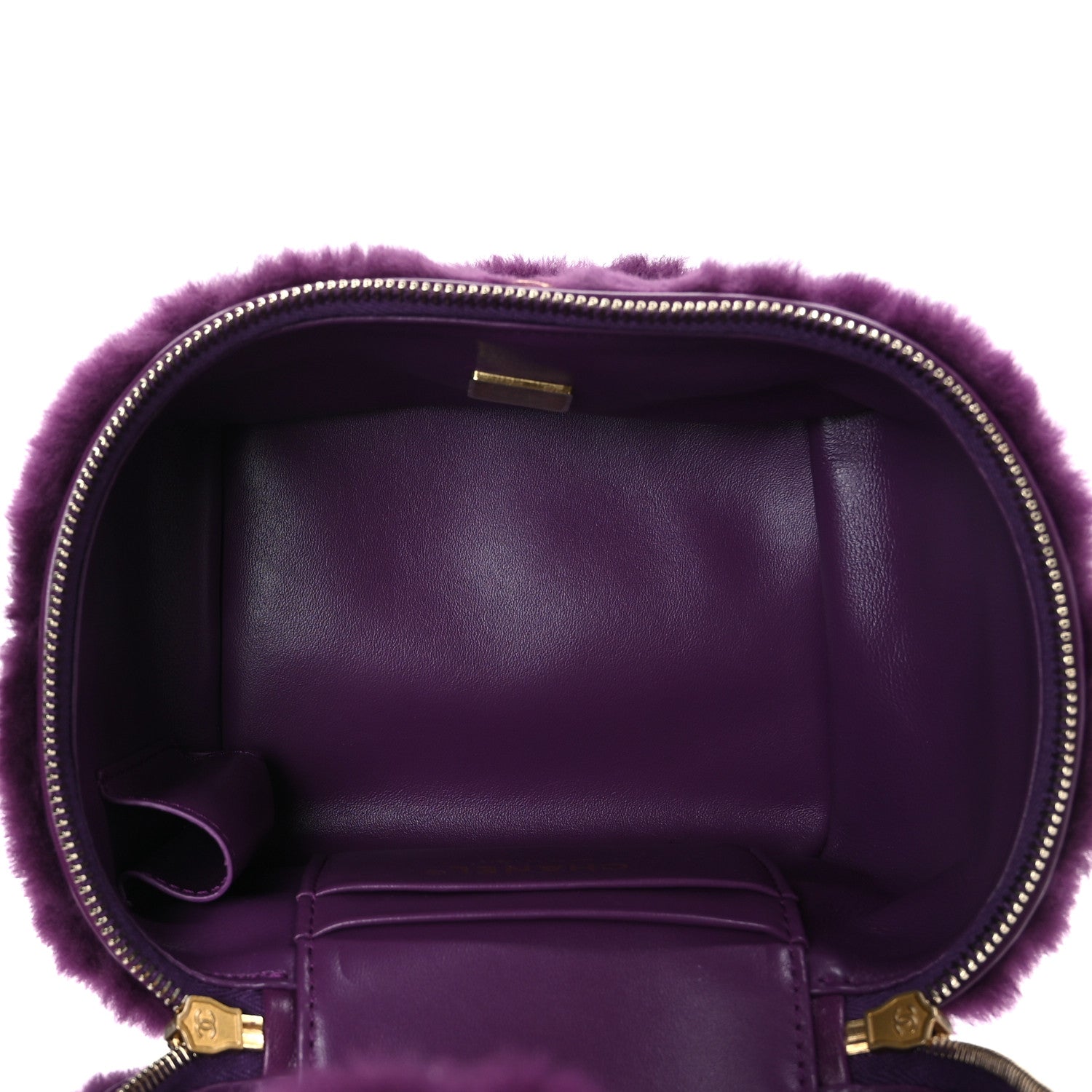 Chanel Shearling Lambskin Quilted Small Vanity Case Purple 6 of 12