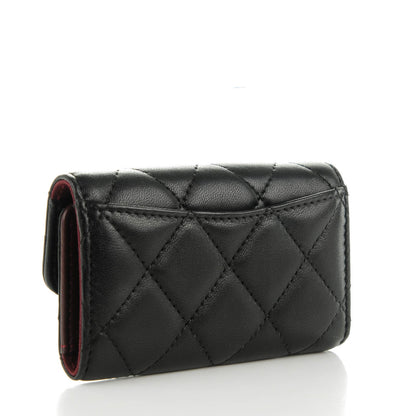 Chanel Lambskin Quilted 6 Key Holder Black 3 of 8