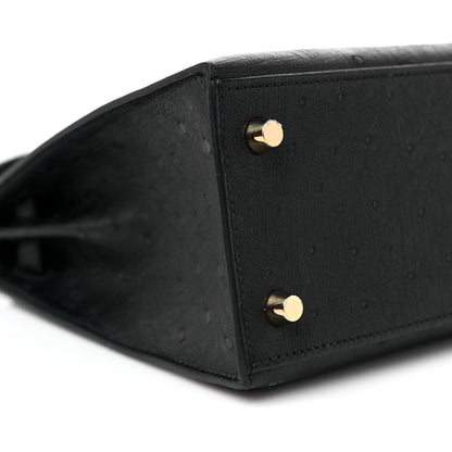 Hermes Ostrich Kelly Sellier 25 Black 8 of 10