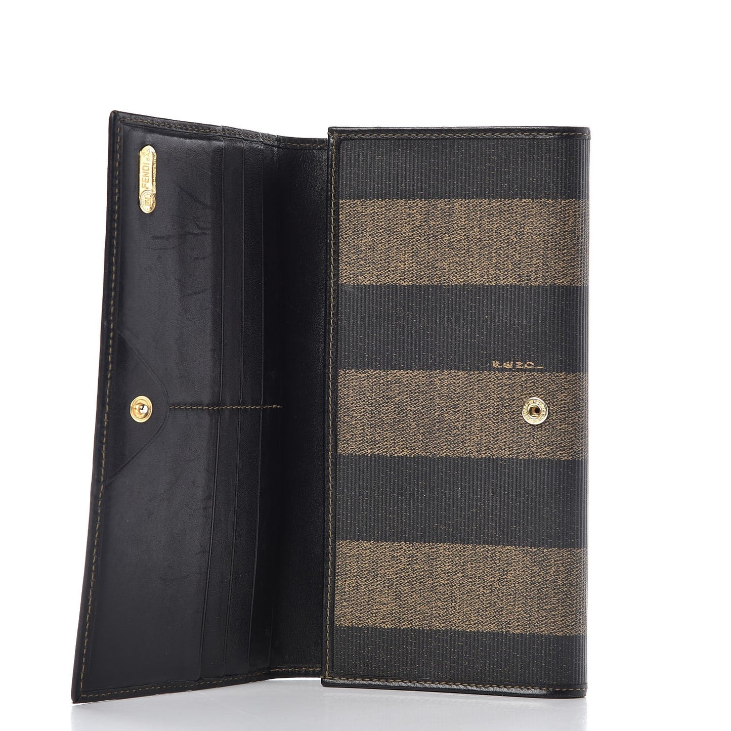 Pequin Striped Flap Wallet Tobacco