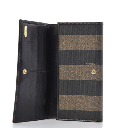 Fendi Pequin Striped Flap Wallet Tobacco 7 of 10