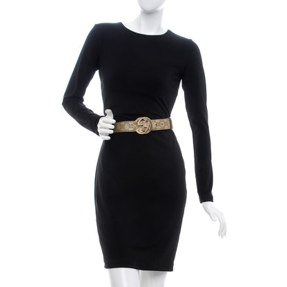 Gucci Metallic Soft Guccissima Interlocking G 40mm Belt 85 34 Champagne 2 of 11