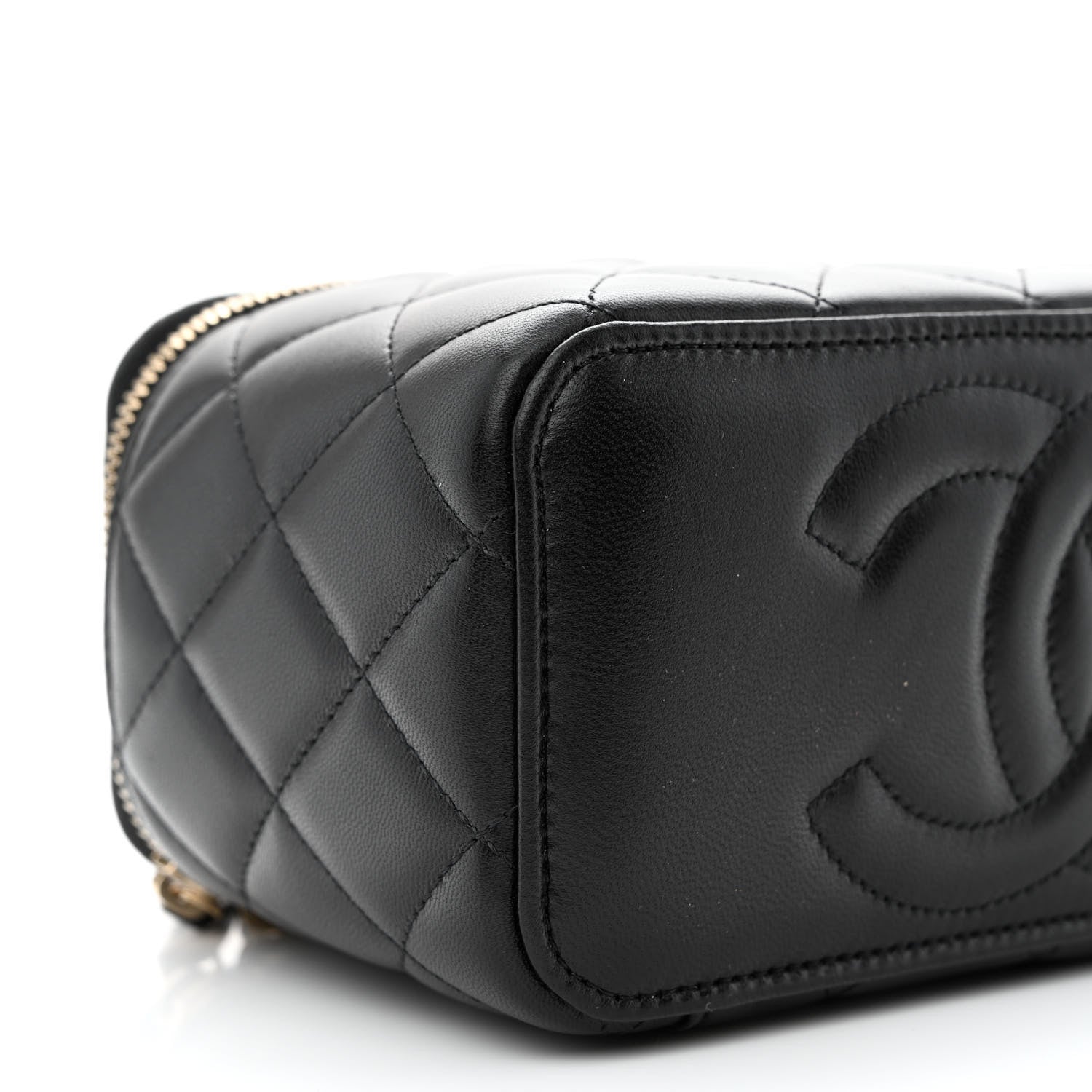 Chanel Lambskin Quilted Small Top Handle Vanity Case With Chain Black 9 of 11