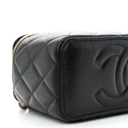Chanel Lambskin Quilted Small Top Handle Vanity Case With Chain Black 9 of 11
