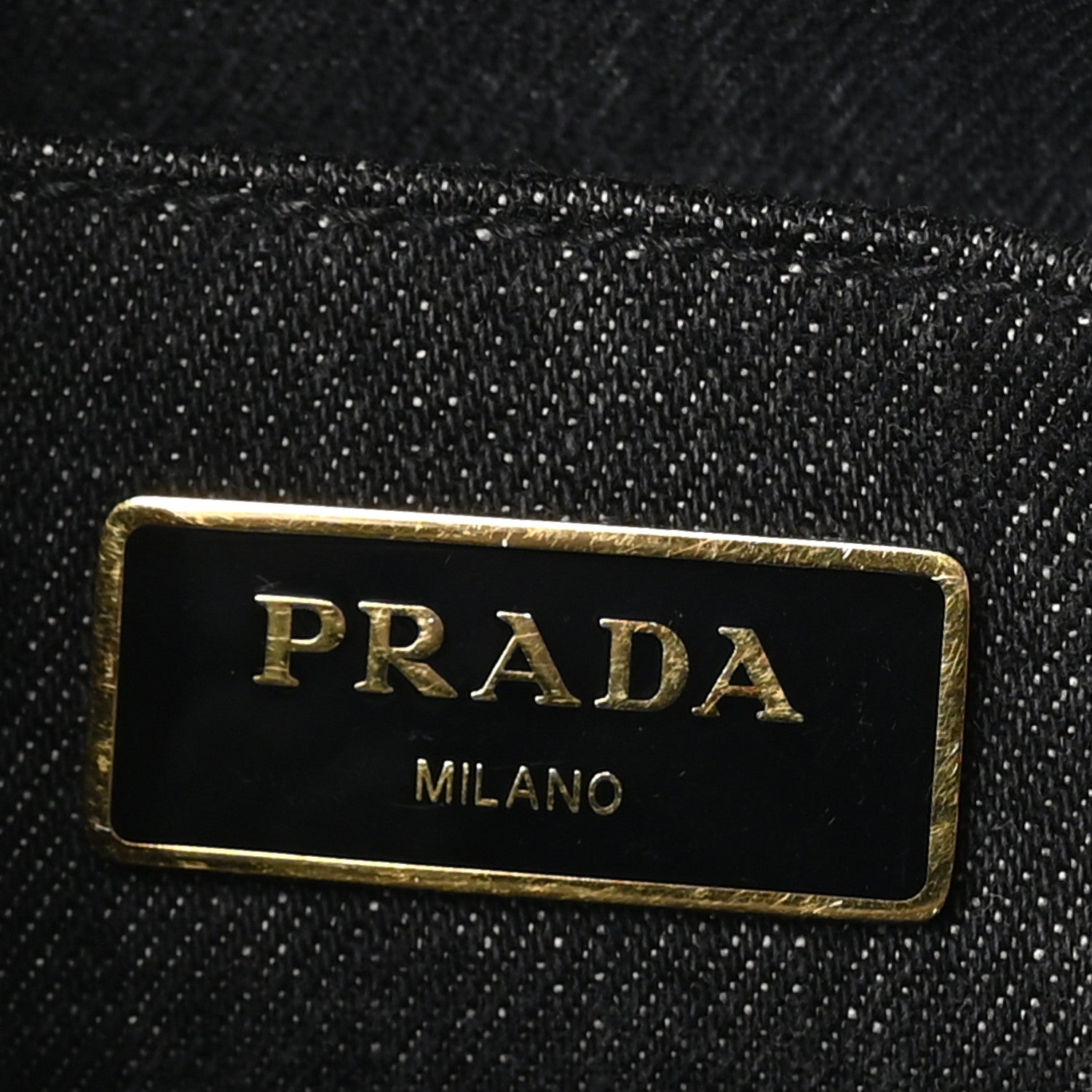 Prada Denim Small Logo Tote Black 6 of 9