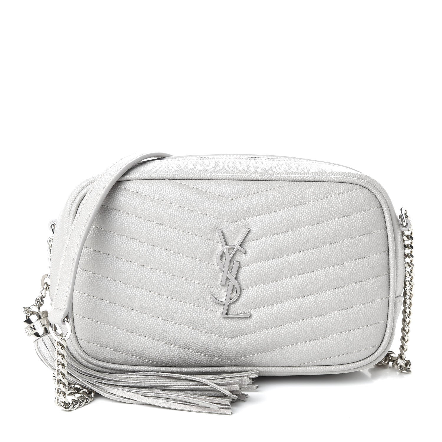 Saint Laurent Grain De Poudre Matelasse Monogram Mini Lou Camera Bag Granite 1 of 10