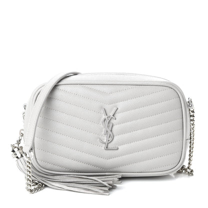 Saint Laurent Grain De Poudre Matelasse Monogram Mini Lou Camera Bag Granite 1 of 10