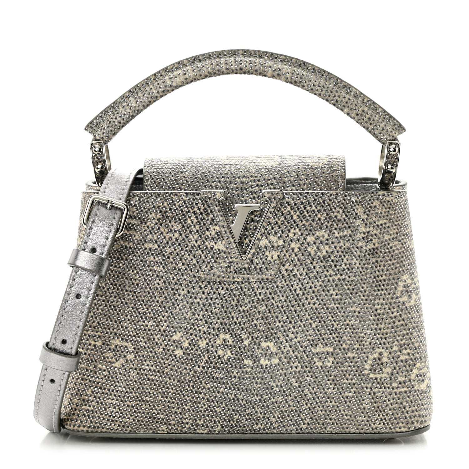 Louis Vuitton Lizard Mini Capucines Argento 1 of 16