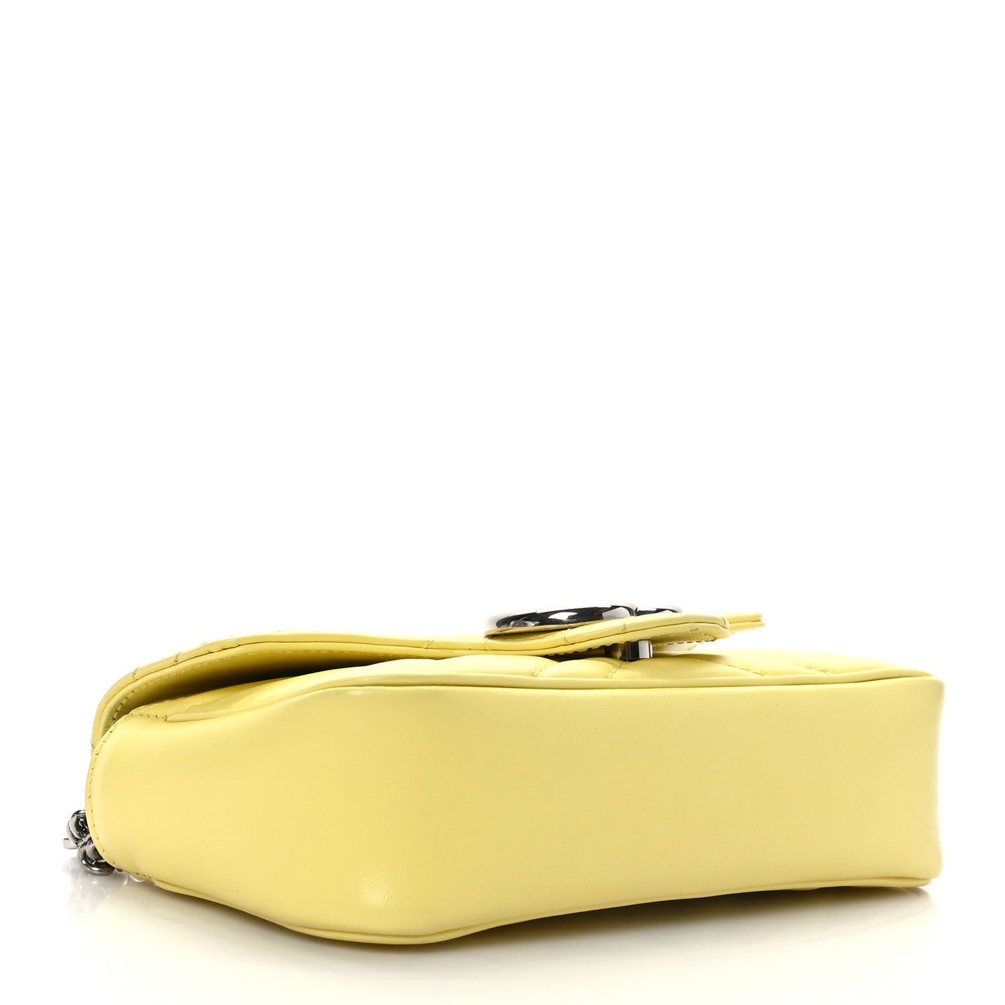 Calfskin Matelasse Super Mini GG Marmont Shoulder Bag Banana