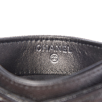 Chanel Metallic Caviar Quilted CC Card Holder Dark Silver 5 of 9