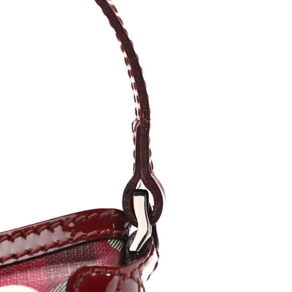 Burberry Nova Check Heart Crossbody Clutch Bag Berry Red 9 of 11