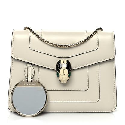 Bulgari Calfskin Small Serpenti Forever Snake Strap Crossbody Bag White Agate 1 of 11