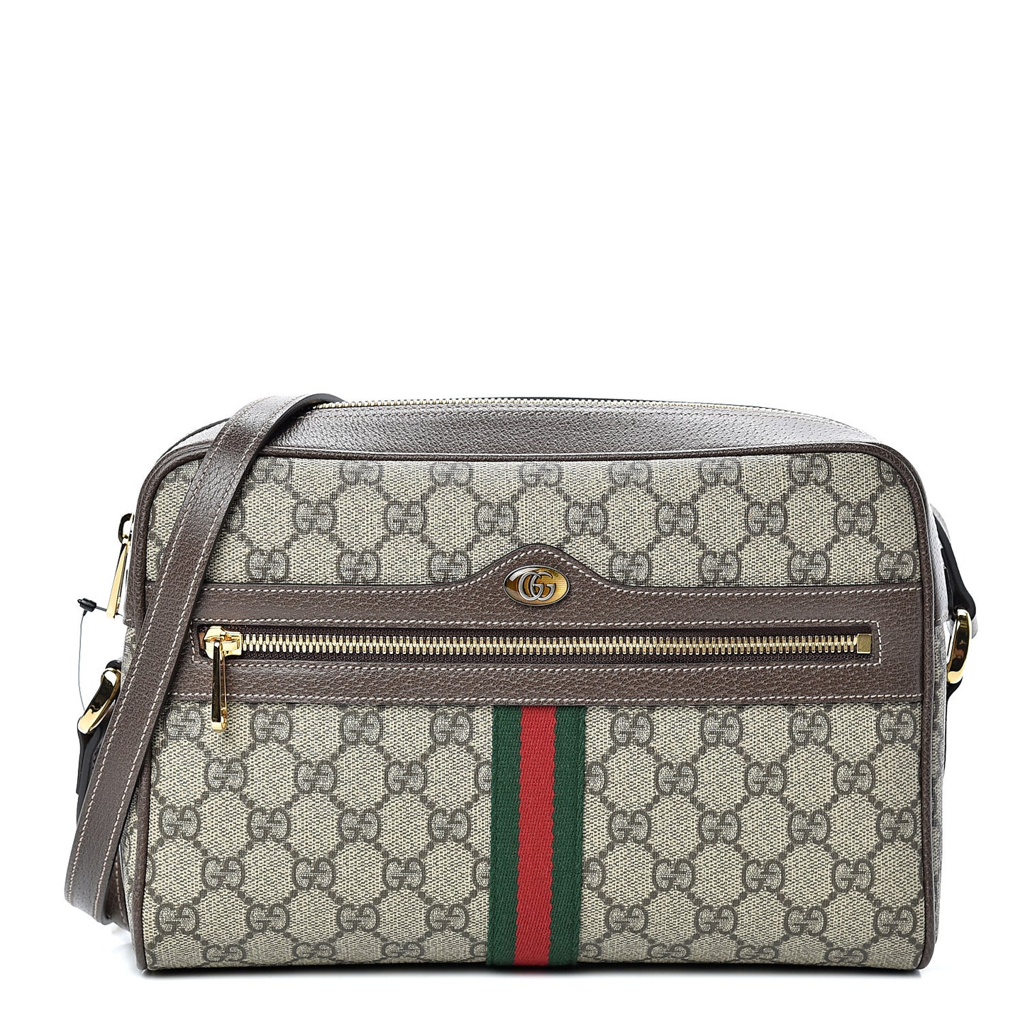 GG Supreme Monogram Web Small Ophidia Shoulder Bag Brown