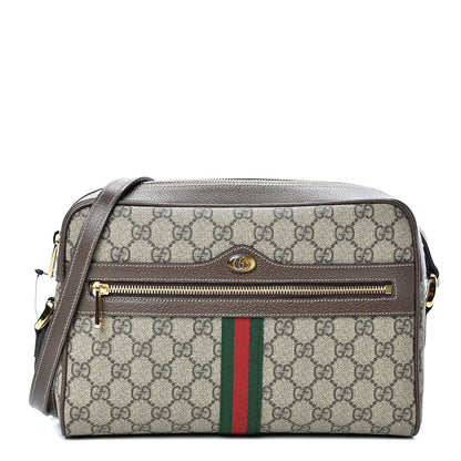 Gucci GG Supreme Monogram Web Small Ophidia Shoulder Bag Brown 1 of 9