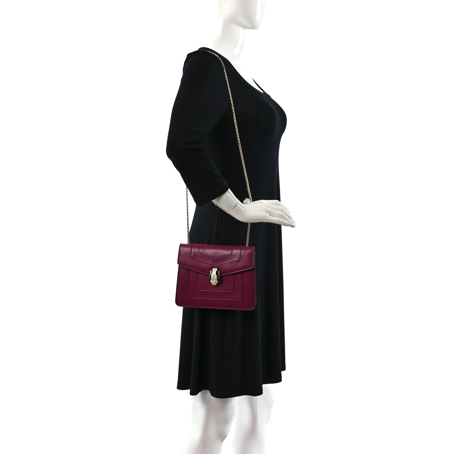 Bulgari Calfskin Serpenti Forever Crossbody Bag Plum 2 of 12