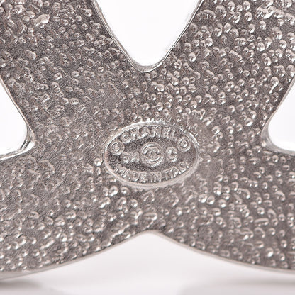 Chanel Baguette Crystal CC Brooch Silver 4 of 5