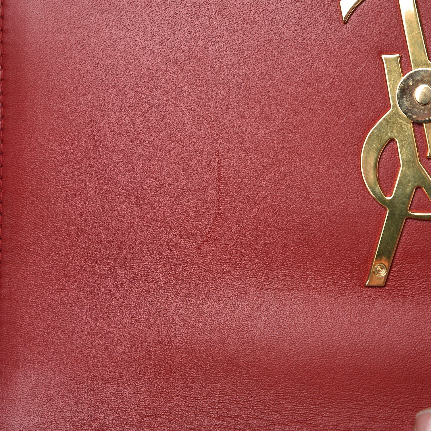 Saint Laurent Lambskin Matelasse Monogram Large Vicky Chain Bag Rouge Eros 8 of 9