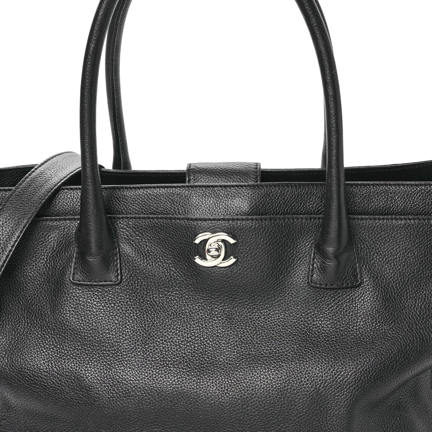 Calfskin Cerf Executive Shopper Tote Black