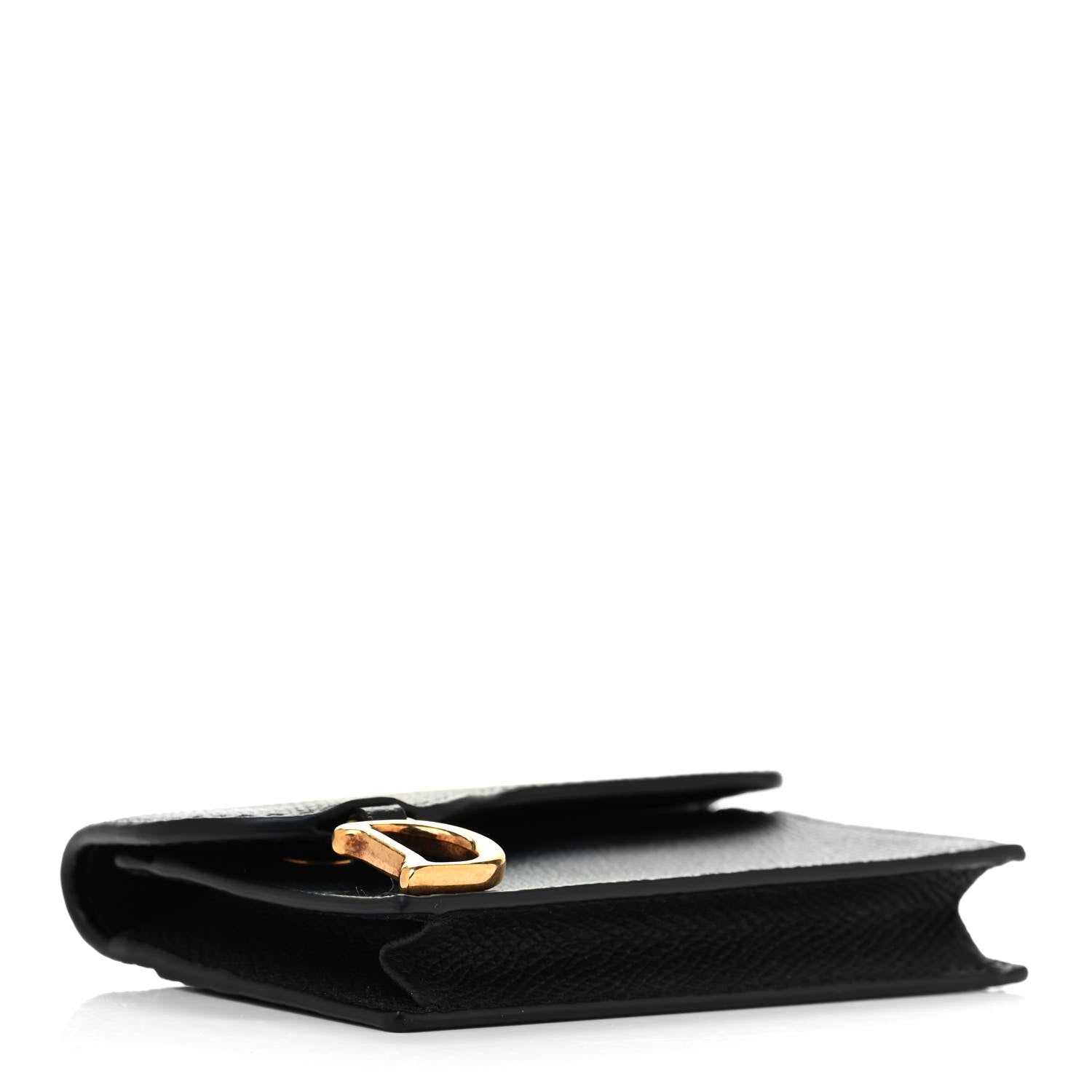 Christian Dior Grained Calfskin Saddle Card Holder Black 4 of 6