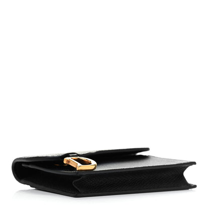 Christian Dior Grained Calfskin Saddle Card Holder Black 4 of 6
