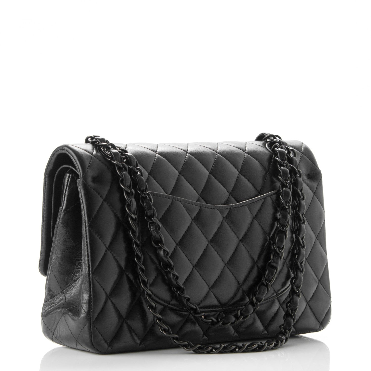 Chanel Lambskin Quilted Medium Double Flap Black 3 of 9