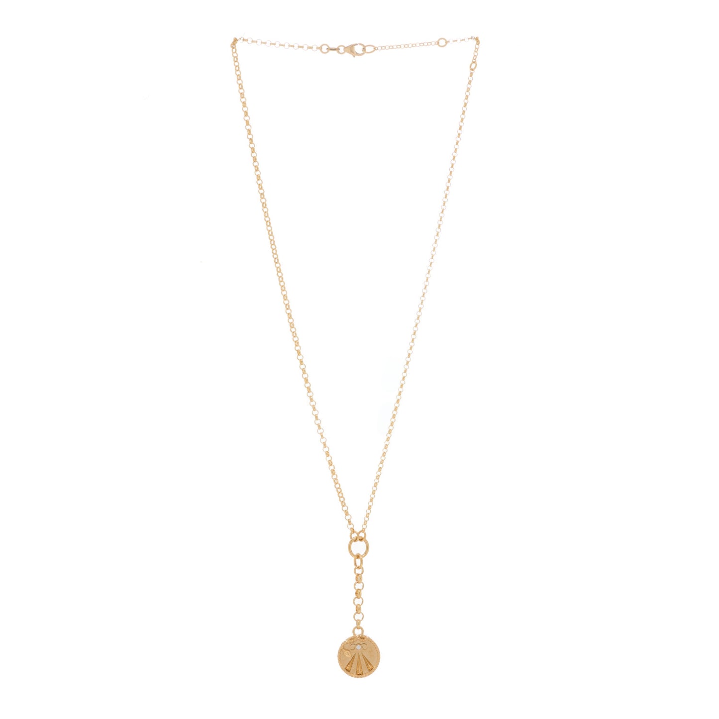 18K Yellow Gold Diamond Mind Body Soul Wholeness Small Mixed Belcher Extension Chain Necklace