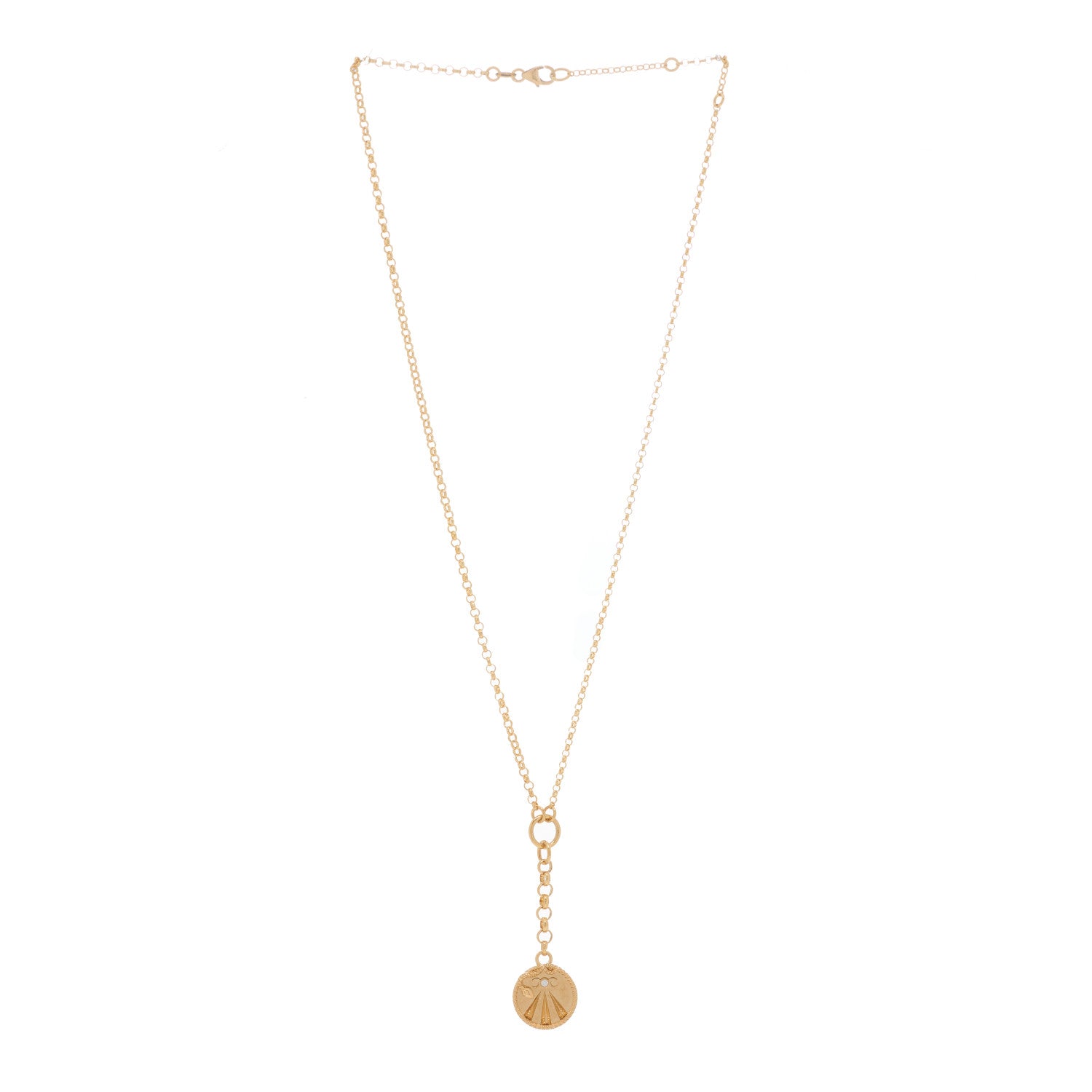 Foundrae 18K Yellow Gold Diamond Mind Body Soul Wholeness Small Mixed Belcher Extension Chain Necklace 2 of 4
