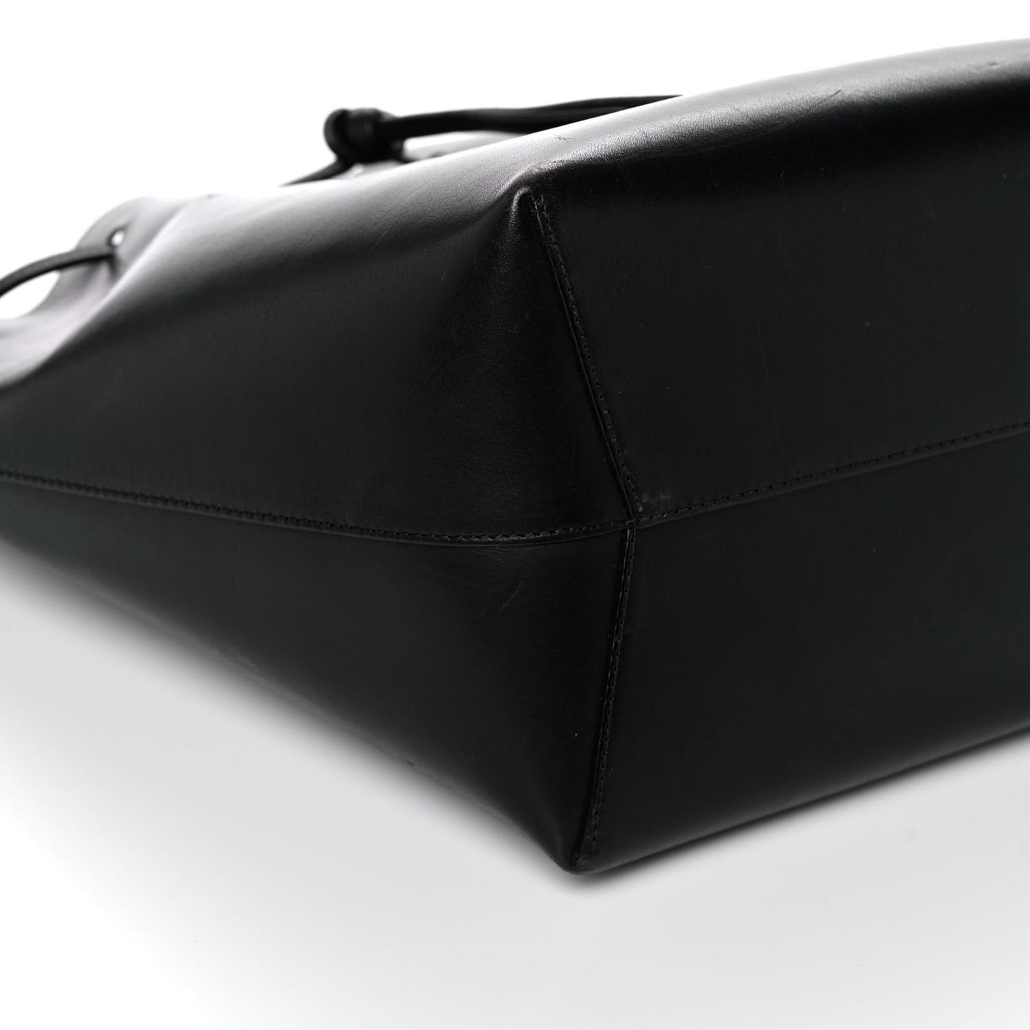 Vegetable Tanned Calfskin Bucket Bag Black Marina