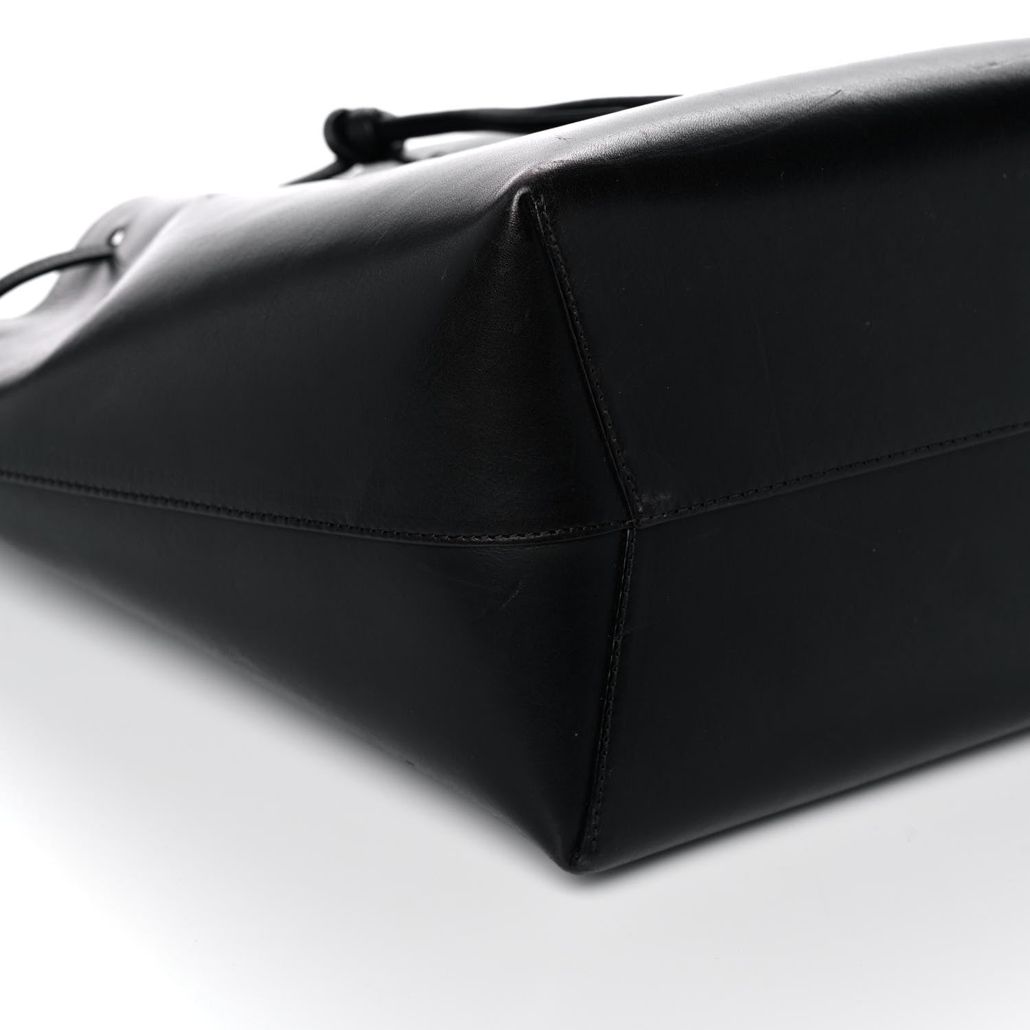 Mansur Gavriel Vegetable Tanned Calfskin Bucket Bag Black Marina 8 of 13