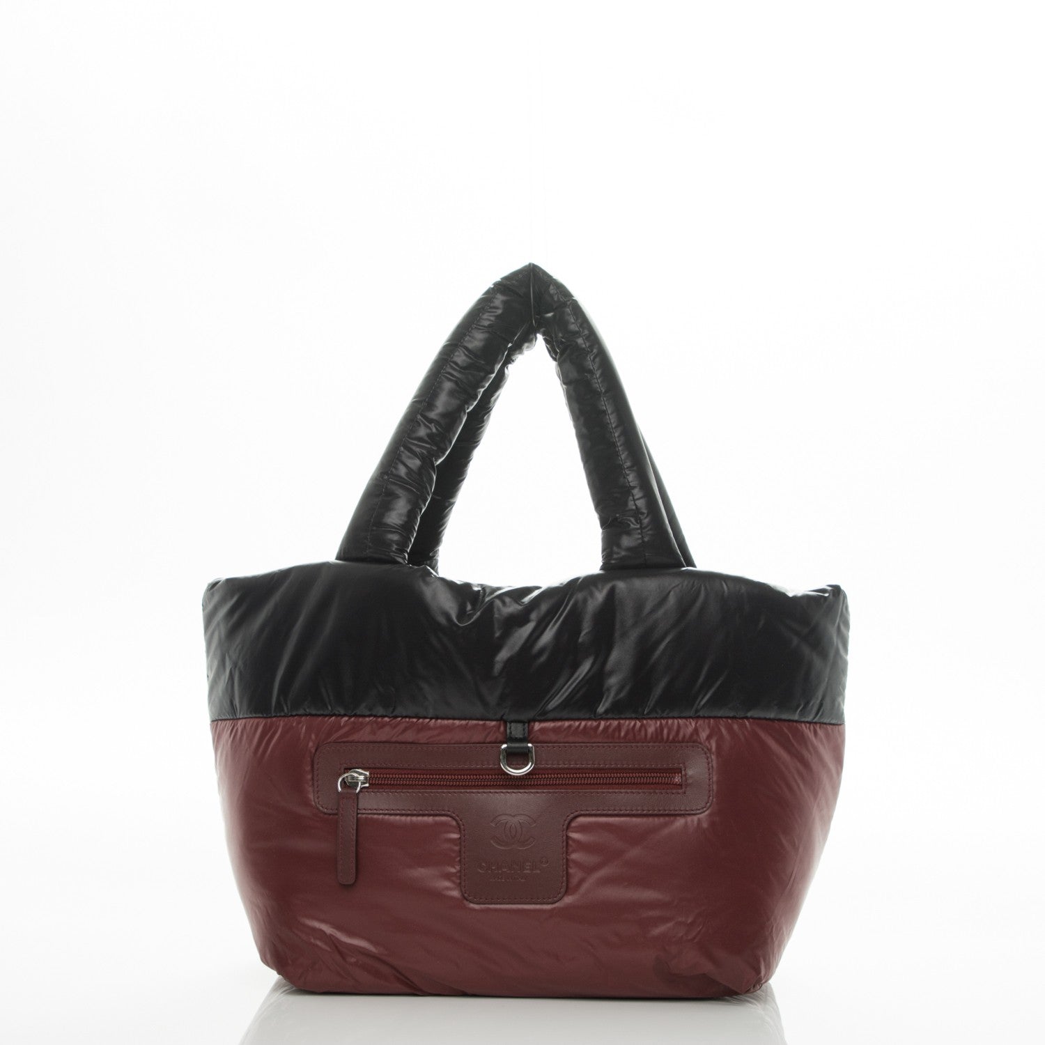 Chanel Nylon Quilted Coco Cocoon Medium Reversible Tote Black Red 5 of 7