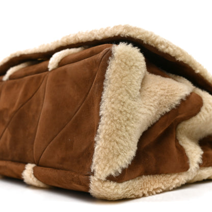 Saint Laurent Suede Shearling Patchwork Monogram Giant Jamie Brown Beige 9 of 9