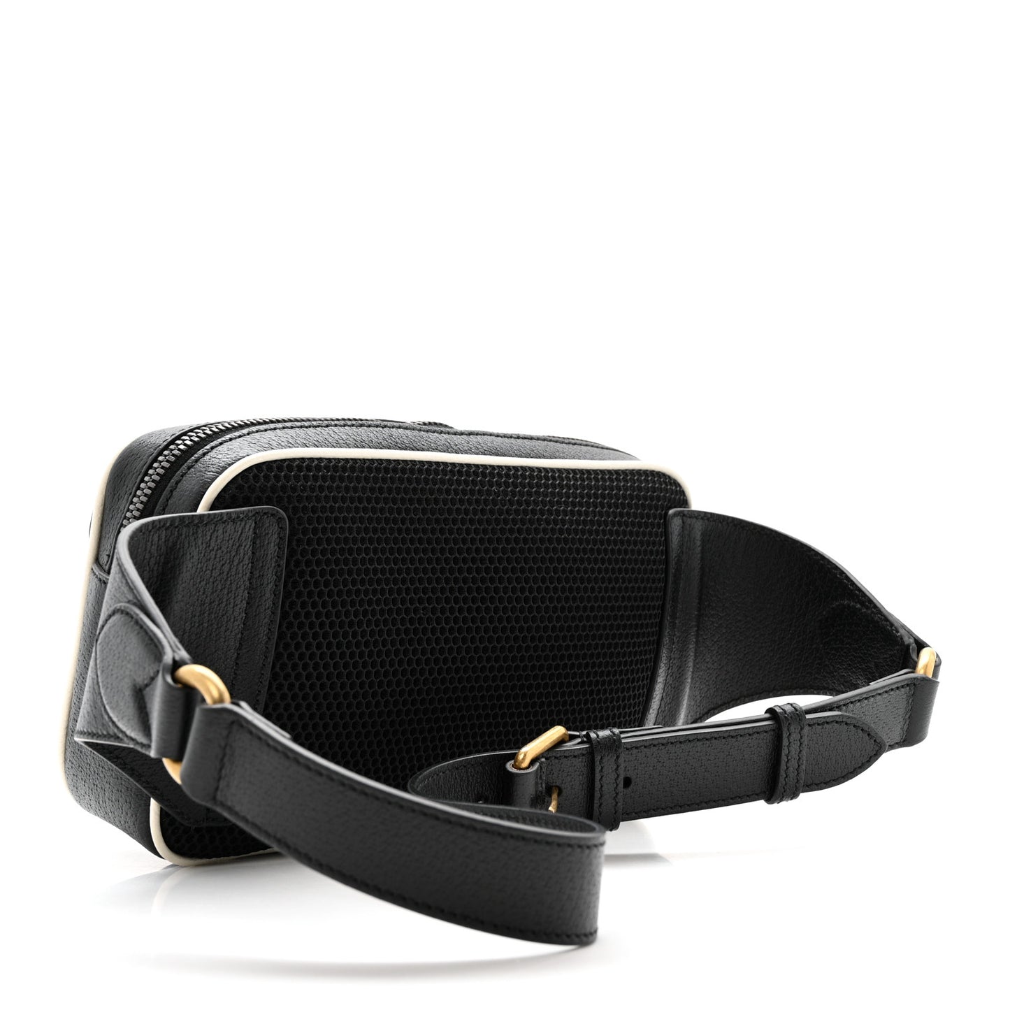 X ADIDAS Textured Dollar Calfskin Belt Bag Black
