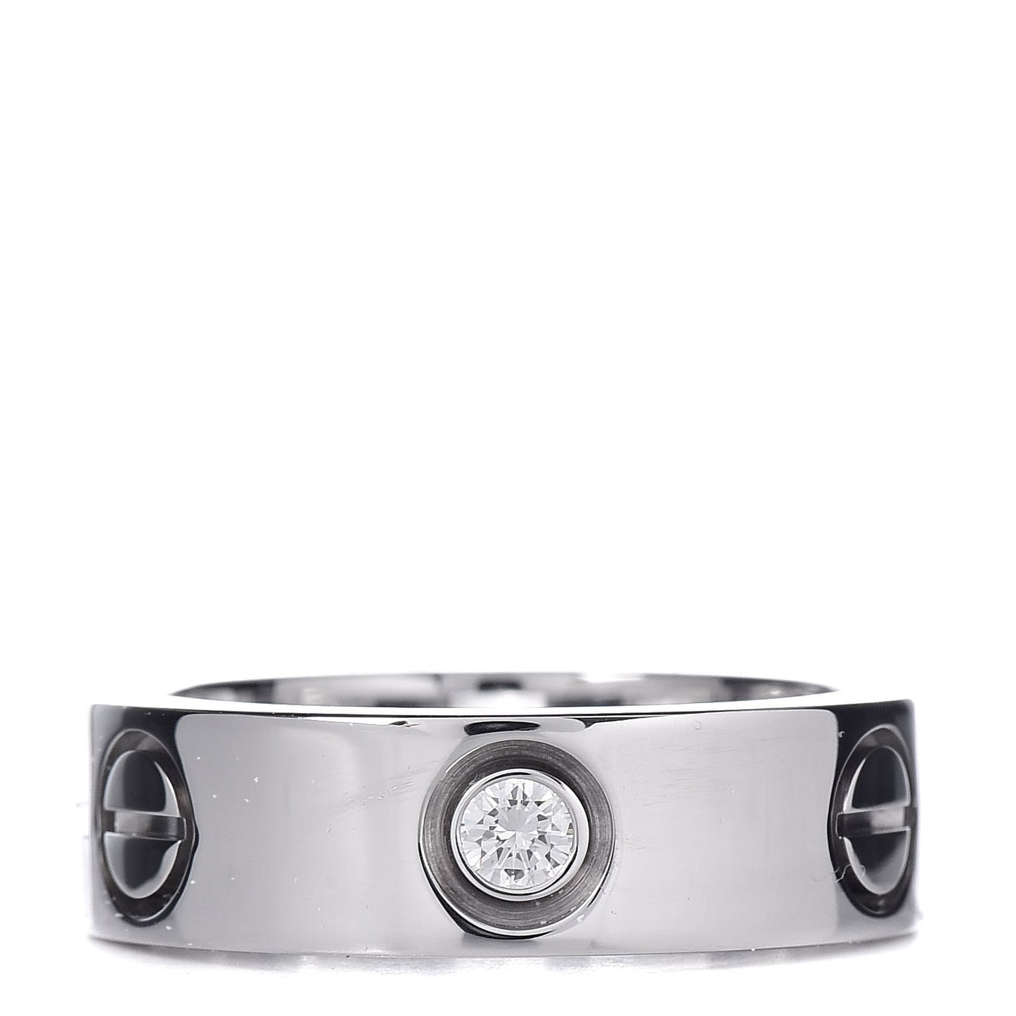 18K White Gold 3 Diamond LOVE Ring 49 4.75