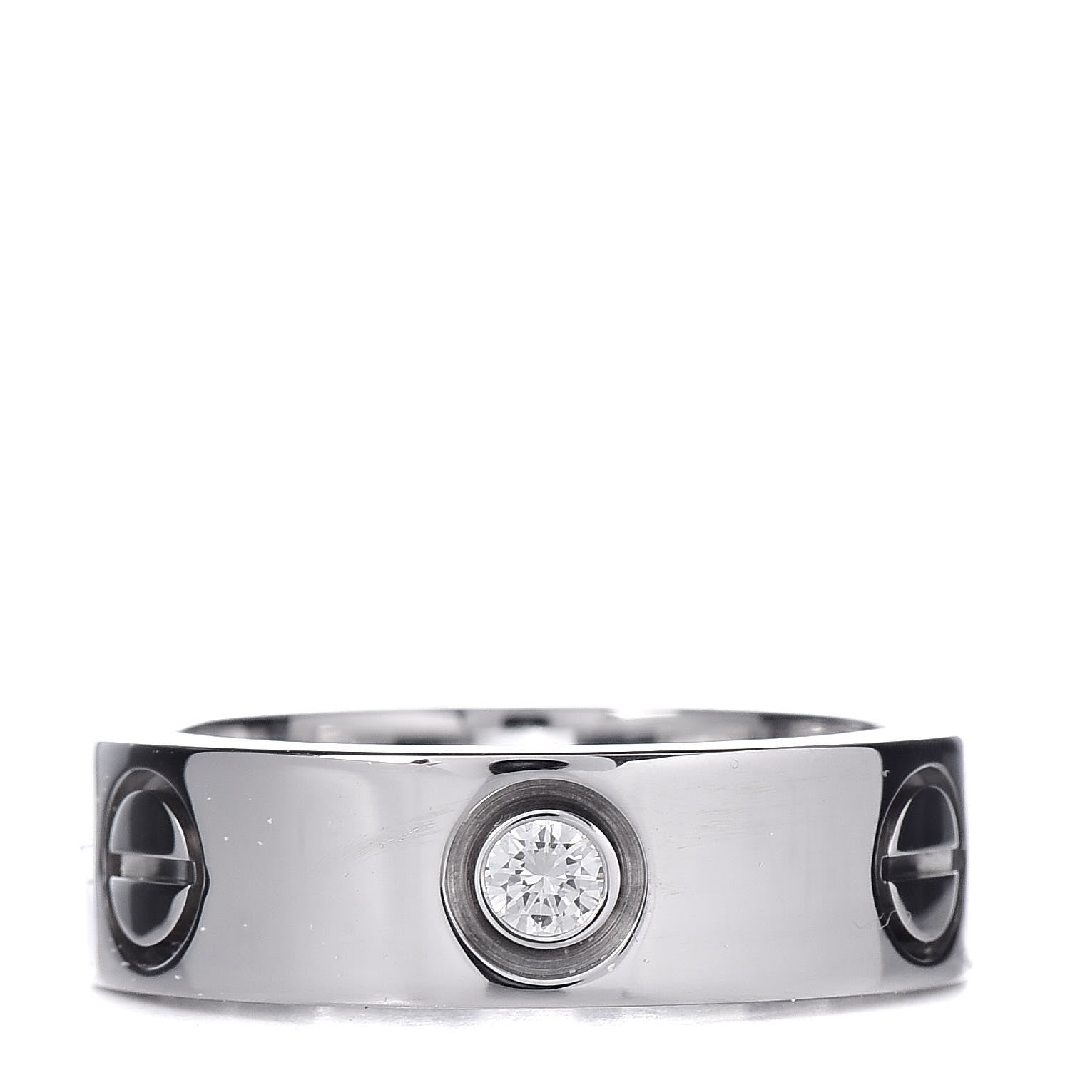 Cartier 18K White Gold 3 Diamond LOVE Ring 49 4.75 3 of 6